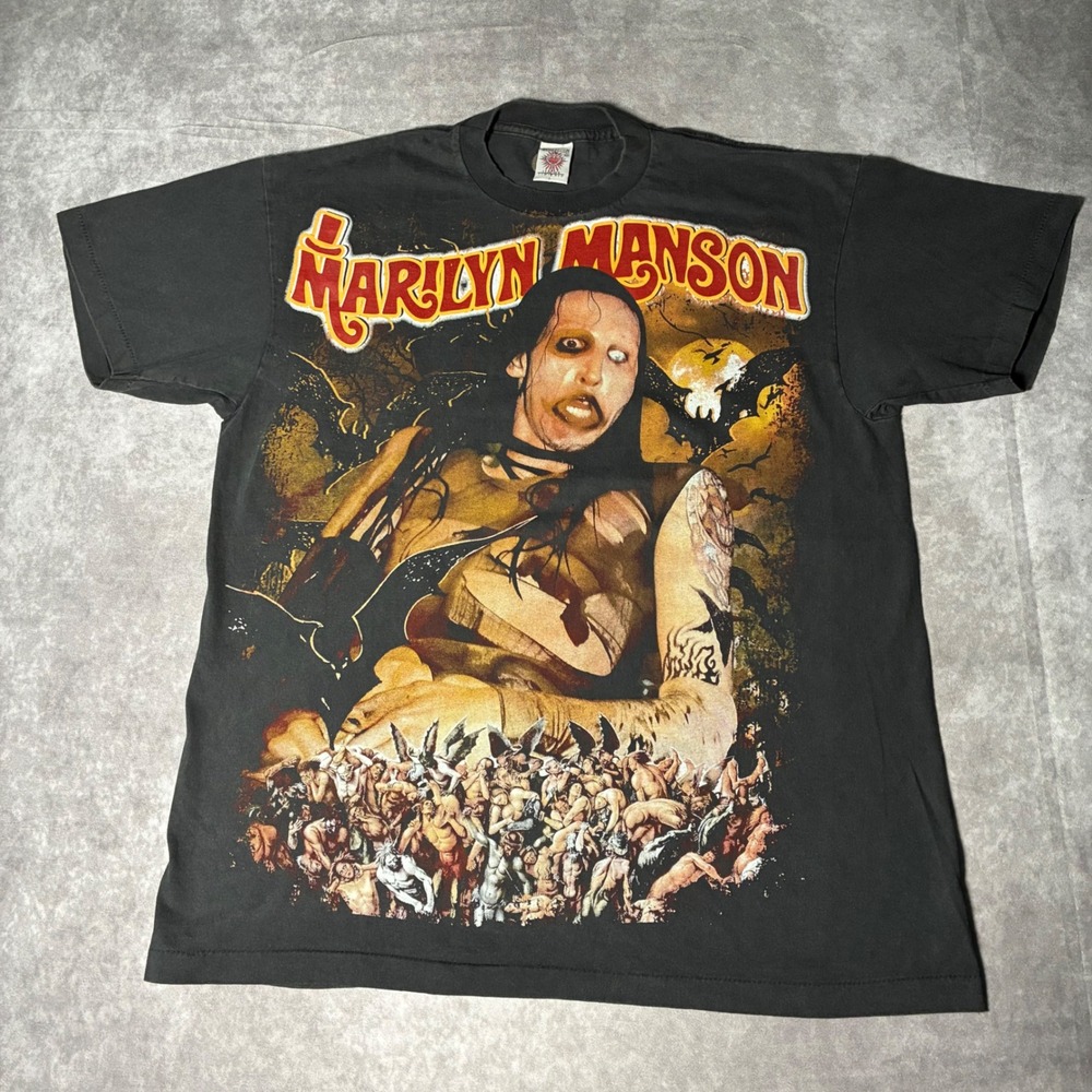 Modern Reprint Marilyn Manson Antichrist Superstar AOP T-Shirt Mens Large